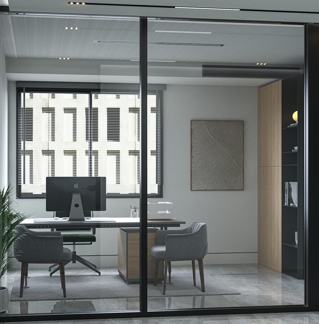 Une vitre de bureau impeccable